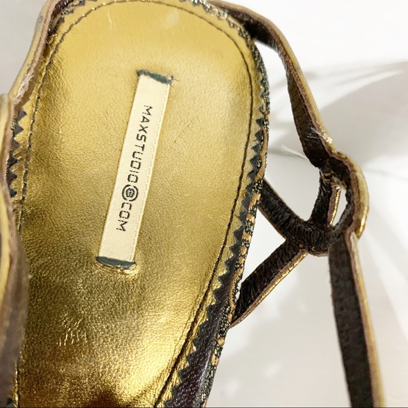 Max Studio Strappy Slingback Leather and Fabric Pointed Toe Fabric Covered Heels - Picture 11 of 12